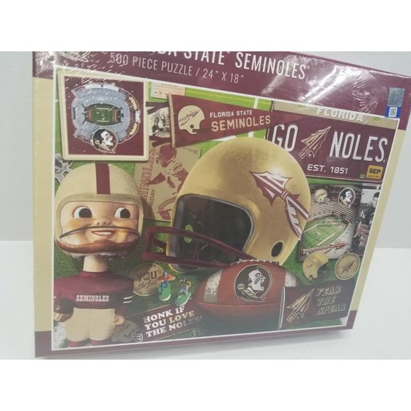 Florida Seminoles 500 Piece Puzzle 24"x18" Fear The Spear Nole Helmet Stadium A4 - Picture 6 of 10